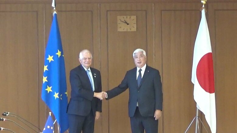 「国際社会全体にとって深刻な課題だ」北朝鮮ミサイル発射を非難　中谷防衛相とEUボレル外交・安全保障上級代表が会談｜FNNプライムオンライン
