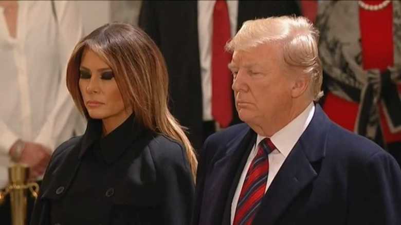 追悼式典に参加したトランプ大統領夫妻
