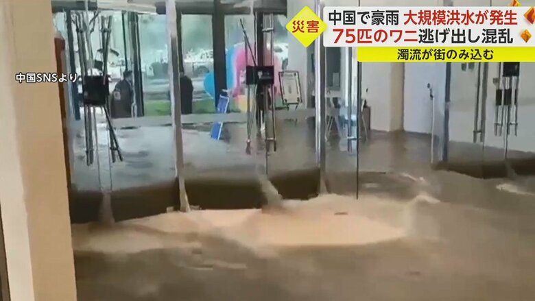 建物の中にも濁流が…