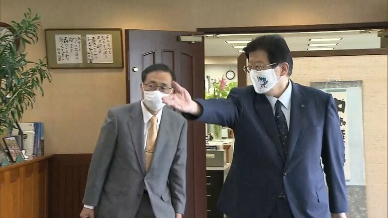 当時の金子社長と川勝知事によるトップ会談（2020年6月）