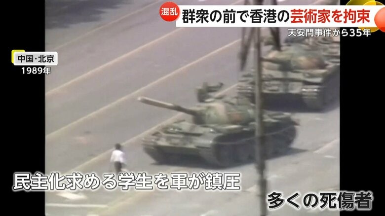 1989年6月4日に起きた天安門事件の様子