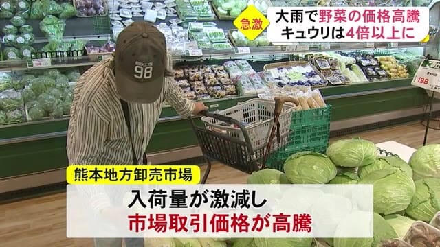 なんとキュウリが４倍に 大雨の影響で野菜の価格が急激に高騰 熊本