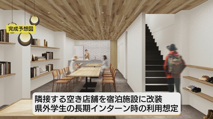 空き店舗を宿泊施設に改装　帰省インターンの受け皿にも
