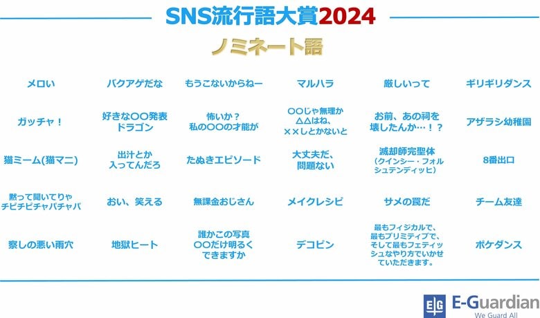 【イー・ガーディアン】「SNS流行語大賞2024」ノミネートワード発表!