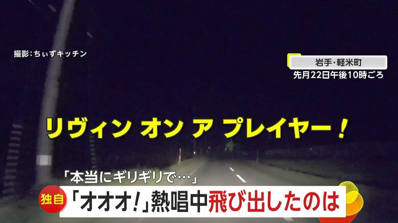 「♪オオオ…ううわあ！びっくりしたー」ボン・ジョヴィ名曲熱唱し夜道走るドライバーの目前にシカが飛び出す瞬間　間一髪で回避｜FNNプライムオンライン