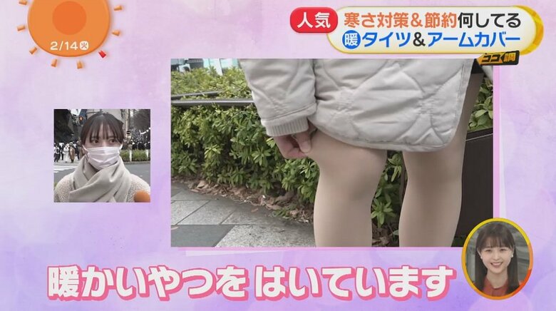 フェイクタイツとは。一見すると普通のタイツだが、裏起毛で暖かいものも