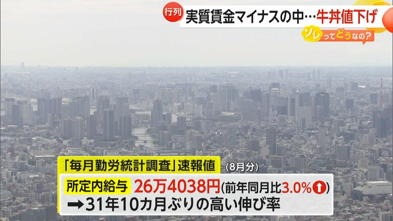 31年10カ月ぶりの高い伸び率となった8月の平均給与の速報値