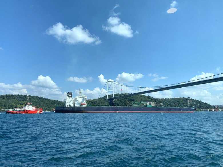 黒海の出入り口　トルコのボスポラス海峡