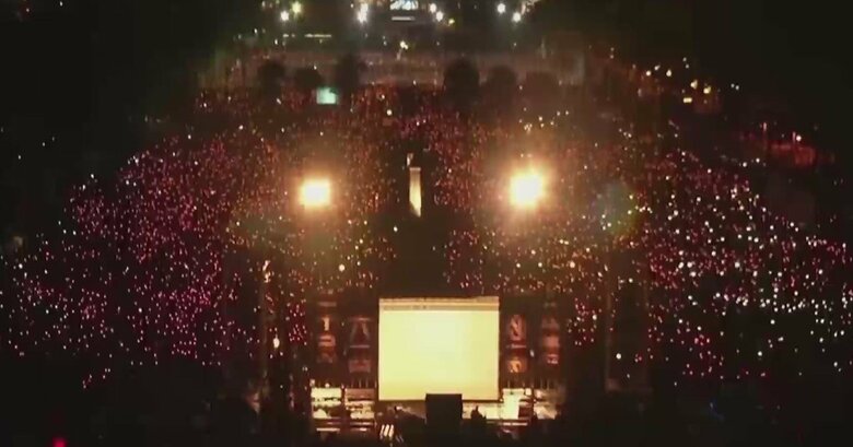 香港で2019年6月4日に行われた追悼集会