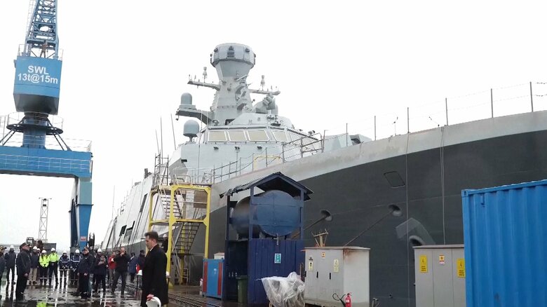 トルコで建造されたウクライナ海軍「ヘトマン・イヴァン・マゼーパ」(3月8日)