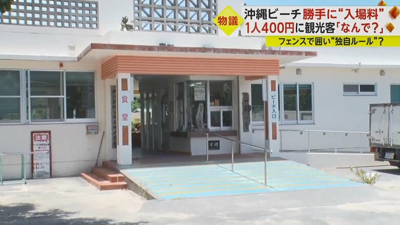 取材班はさっそく、ビーチの入り口へ…