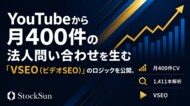 【独自開発】YouTubeから月400件の法人問い合わせを生む「YouTube SEO（VSEO）」のロジックを公開。1,411本の解析結果をまとめた業界標準白書も無料配布