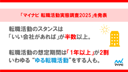 「マイナビ 転職活動実態調査(2025年)」 を発表