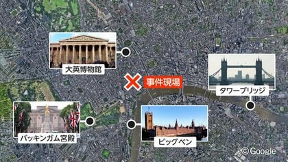 ロンドンの人気観光地に“刃物女”　男性4人を突然はさみで刺す　傷害容疑で逮捕　トラファルガー広場に救急ヘリ　女と被害者の関係不明
