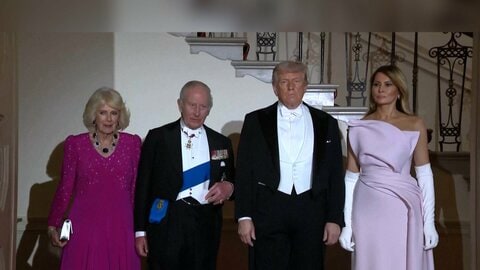 トランプ氏“イランで同じ考え”　英・チャールズ国王の晩さん会で