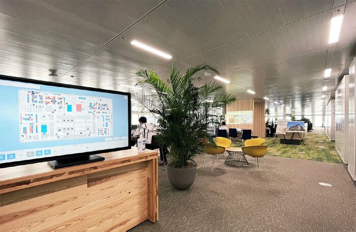 位置情報システムの表示モニター(提供:清水建設)