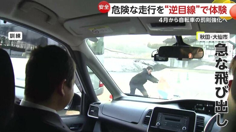 死角から急に飛び出してきた歩行者