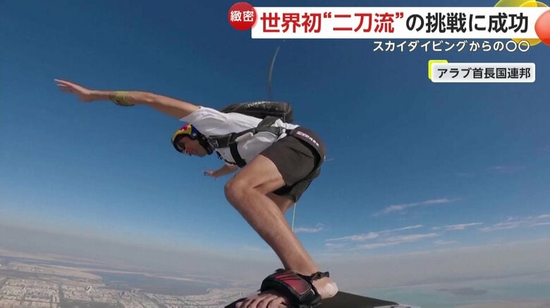 3000m以上の上空で“風に乗る”男性