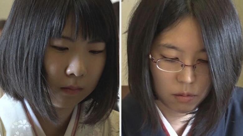 西山女流三冠（左）と福間女流五冠　＊2019年撮影