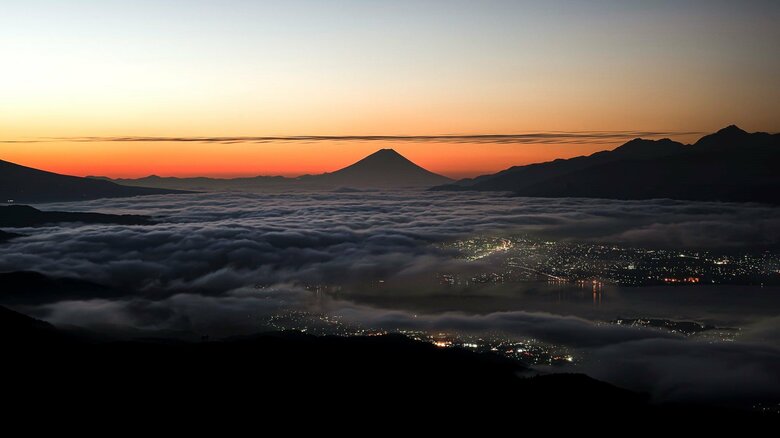 同じ場所から撮った富士山の写真