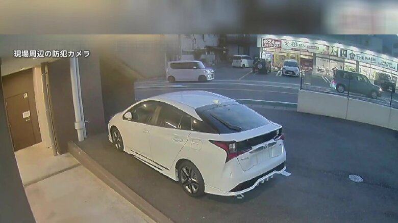 事故の瞬間の防犯カメラ映像①