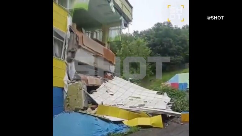 損壊した幼稚園の建物