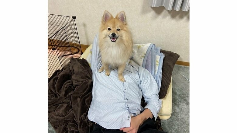 正面から撮影　旦那さんの顔が見えない…