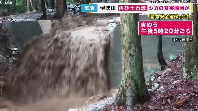 滋賀・米原で土石流　今月2度目の「緊急安全確保」発令　現場の伊吹山では昨年から3回目の土砂災害