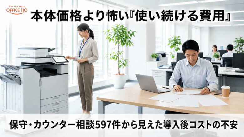 複合機（コピー機）の保守・カウンター相談597件を分析、70.2％が導入後費用に集中する実態が判明