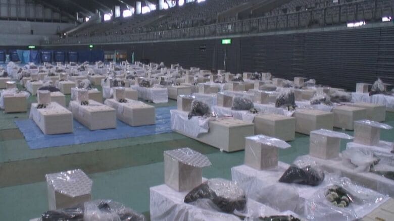 グランディ21に設置された遺体安置所