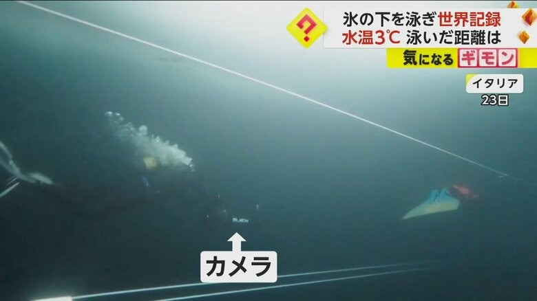 ヴァレンティーナ・カフォラさんがアイスダイビングに挑戦する様子（2）