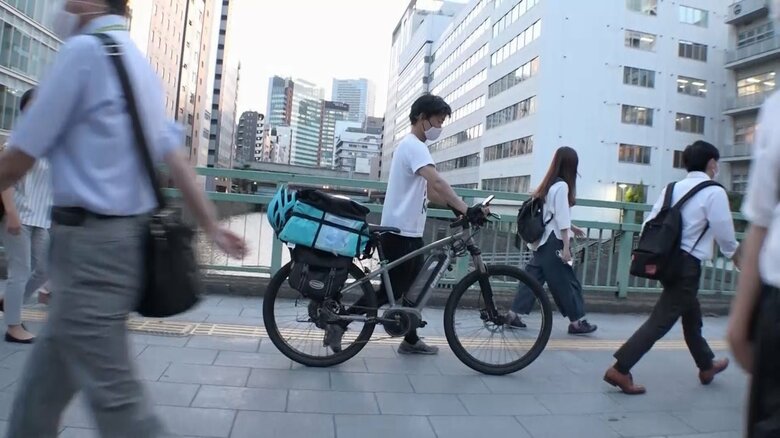 都心を配達中の高山さん