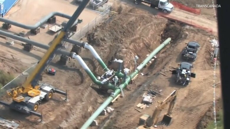 キーストーンXLパイプラインの建設現場