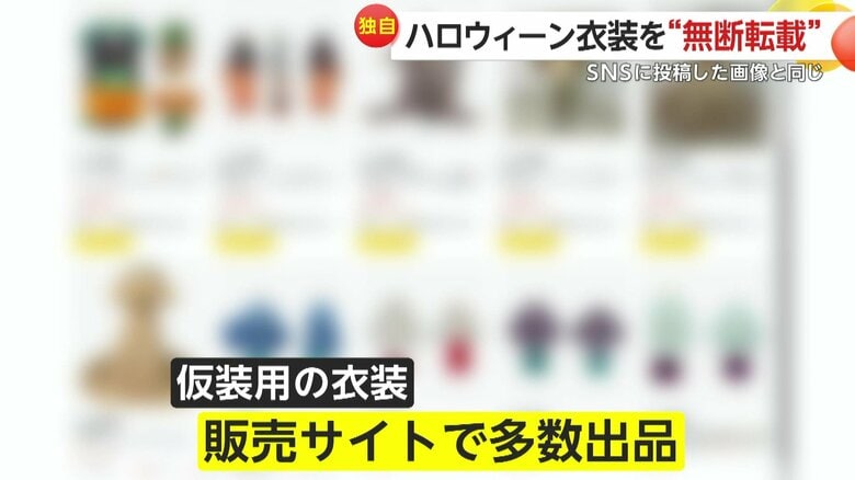 ネット上の販売サイトでも多数出品されている仮装用の衣装