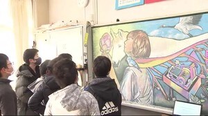 3学期スタートに合わせ「黒板アート」サプライズ 新型コロナの影響受ける児童のために 「うれしかった」