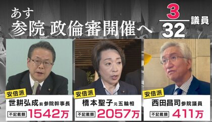 参議院での政倫審14日開催も…出席者は世耕前参議院幹事長ら3人のみ　今後「衆議院」の政倫審に出席予定の下村元文科相に注目