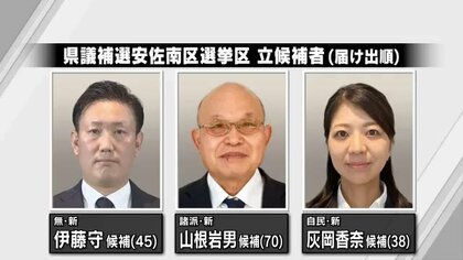 県議補選 広島市安佐南区選挙区 告示 新人３人が立候補 今月