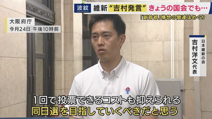 維新・吉村代表（24日）