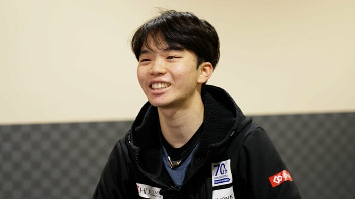 友野一希もアダム・シャオ イム ファの好調さに「予想外」と驚いていた(2023年12月)