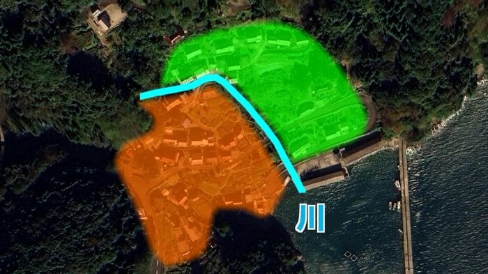 川を境に雑煮組と節組に分かれている