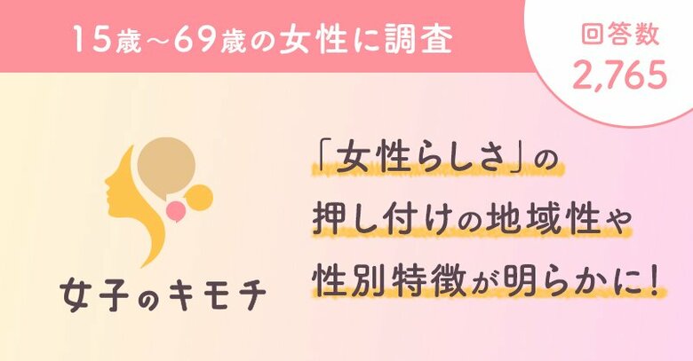 「女性らしさ」の押し付けの地域性や性別特徴が明らかに !