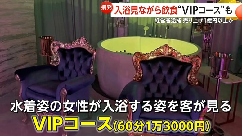 女性の入浴を見ながら飲食“VIPコース”も…東京・渋谷で“無許可接待営業”ペルー国籍のバー経営者逮捕　1日に30万円も支払う太客も…売上1億円以上か｜FNNプライムオンライン