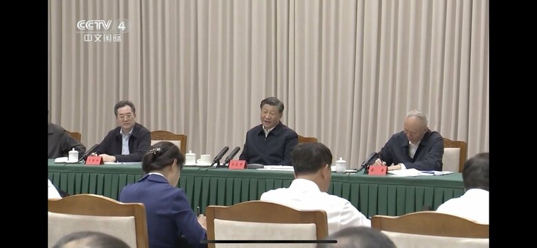 伝えられた習主席の映像は7日のものだった（9日CCTVより）