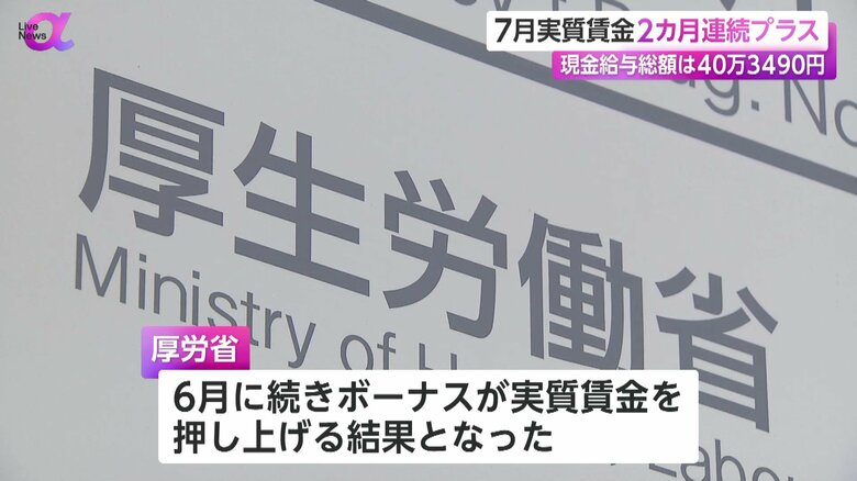 「プラスを維持できるか注視したい」としている厚生労働省