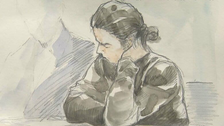 山上被告の法廷内イラスト（28日）