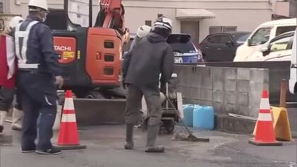 岡山駅近くの市道交差点地下に空洞…復旧作業始まる　”直ちに陥没の危険性なし”【岡山】