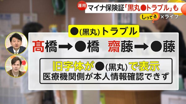 マイナ保険証”旧字体が「○（黒丸）」に…医療機関側が本人情報確認でき