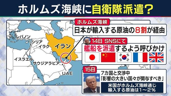 トランプ大統領は艦船派遣を呼び掛け（関西テレビ「旬感LIVE とれたてっ！」より）