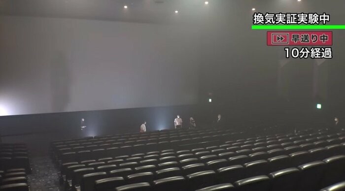 10分経過後の様子(映画館に行こうキャンペーン2020のYouTubeより)