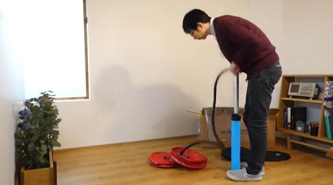 空気を入れている様子(©︎ The University of Tokyo and mercari R4D)